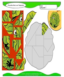 Puzzle Kes Yapıştır Çalışma Sayfaları